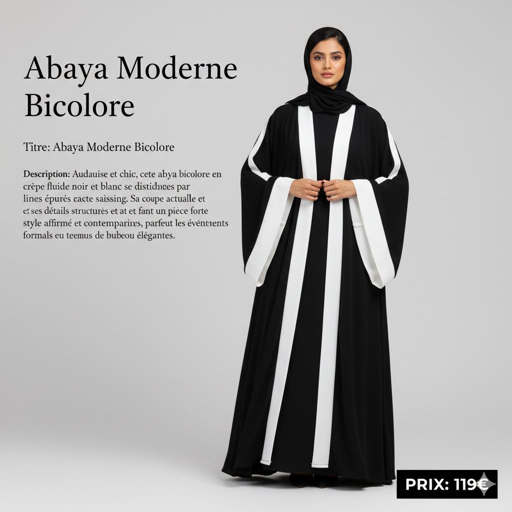 Abaya Moderne Bicolore